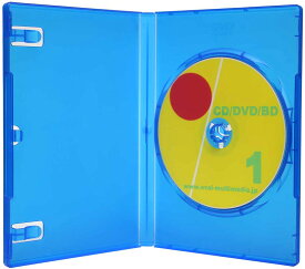 日本製 15mm厚新カラー 1枚収納DVDトールケース ロゴ有 ブルー 100個