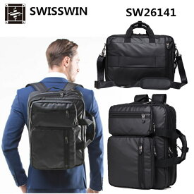 【送料無料】SWISSWIN ビジネスバッグ | ビジネスリュック メンズ ブリーフバッグ 3WAY a4 スイスウィン ビジネスバッグ メンズバッグ15.6インチワイド パソコンバッグ ブラック SW26141