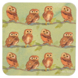 Emma Ball p R[X^[ [10cm×10cm]  CeAG Lb`G  킢  v[g Mtg Ƃ g @Owls on Green EBCW020