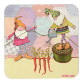 Emma Ball 英国製 コースター [10cm×10cm] 撥水 インテリア雑貨 キッチン雑貨 おしゃれ かわいい 可愛い プレゼント ギフト　Sewing Gnomes EBCW103