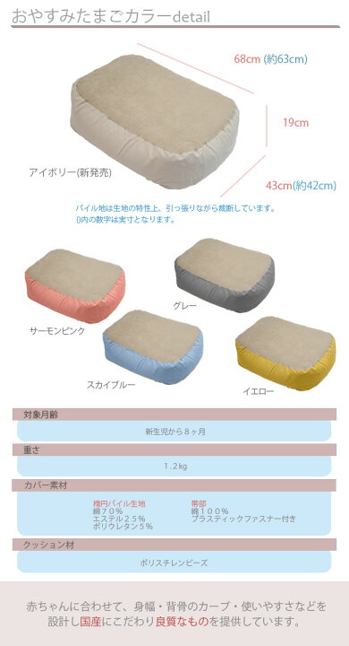楽天市場】『おやすみたまごカラー』Cカーブ 授乳クッション＆ベッド  