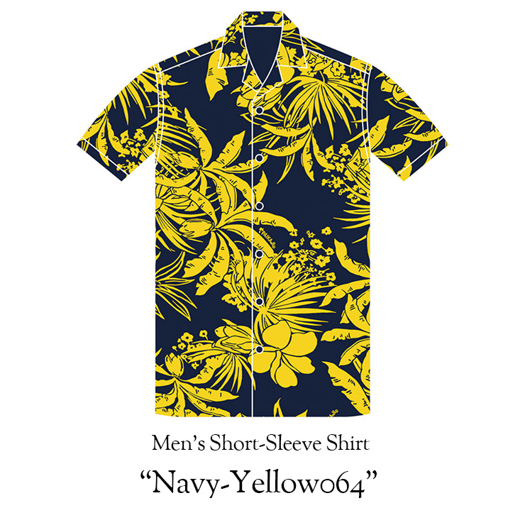 アロハシャツ メンズ クールビズにアロハシャツ沖縄結婚式 20th ANNIVERSARY Junglist メンズ半袖アロハシャツ Men's Short-Sleeve Shirt ２０周年記念 5L 半袖 XL 新作販売 ネイビーイエロー064 公式ショップ 3L 大きいサイズあり 4L Navy-Yellow064