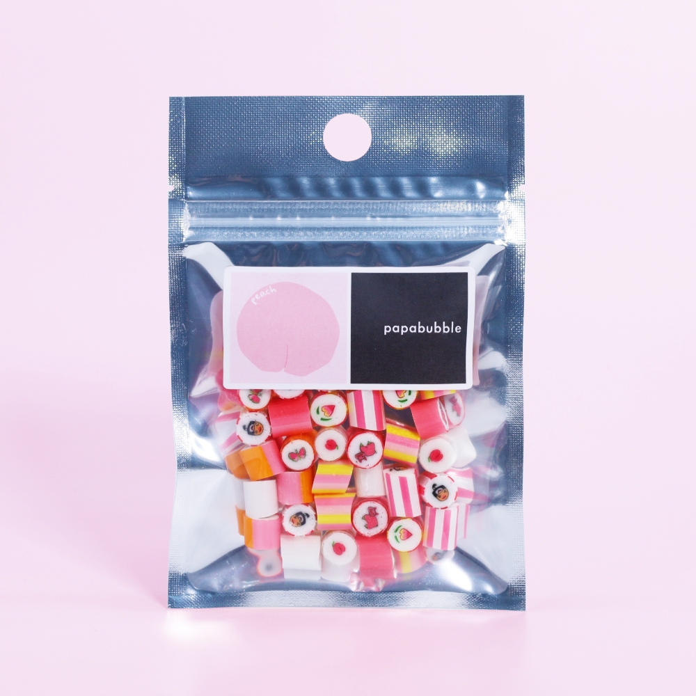  キャンディ 40g×2袋セット モモ もも ピーチ フルーツ  飴 お菓子 プレゼント かわいい 手作り プチギフト PAPABUBBLE パパブブレ 3980円以上で送料無料