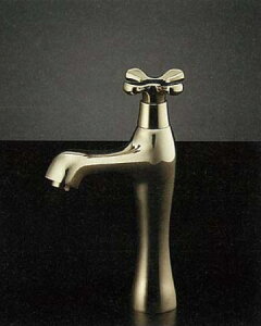 埋め込みや半埋め手洗い器におすすめの蛇口 hana 立水栓(ゴールド)