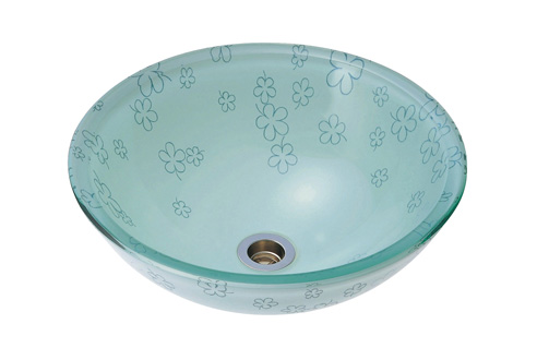 【AQUA】蒼い花（Sサイズ）｜ガラス手洗い器。清潔感あるガラスの洗面ボール | 個性派水回りショップ　パパサラダ