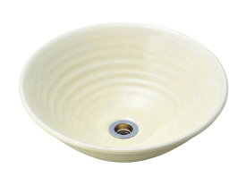 手洗器【美濃焼手洗い鉢“雲母”】黄白磁/kihakuji（Large,φ380）｜和風手洗い器