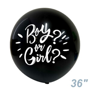 ベビーシャワー 風船 バルーン 【アルミバルーン】ジェンダーリビールバルーン( 性別発表 )1※ ベビーシャワー baby shower ※【SM36インチ(91cm)丸型 ボーイorガール ファッション ブラック メ