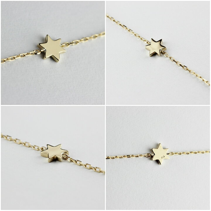 楽天市場】六芒星 ブレスレット【日本製 18金 華奢ブレスレット】18K 