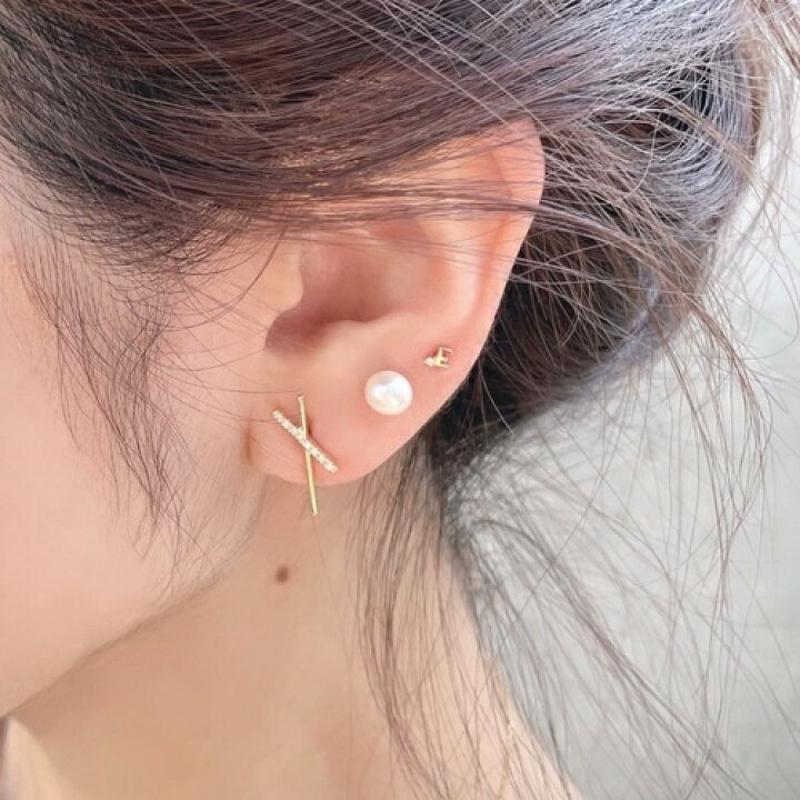 楽天市場】片耳 ピアス シンプル【日本製 18金 華奢ピアス】金属  