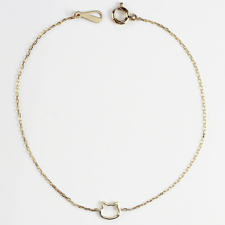 楽天市場】ネコ ブレスレット【日本製 18金 華奢ブレスレット】18K 猫 