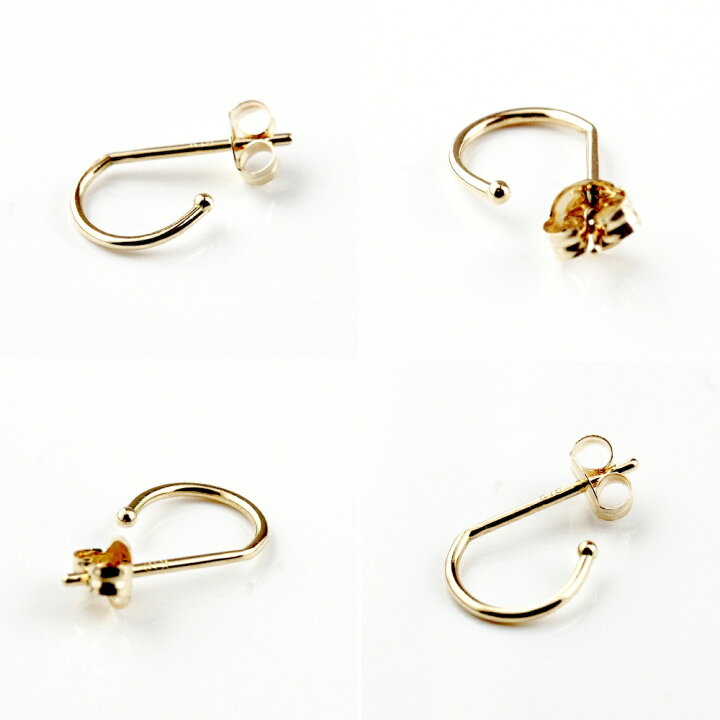 楽天市場】【ペア割】極小ピアス【日本製 18金 華奢ピアス】18K フープ 