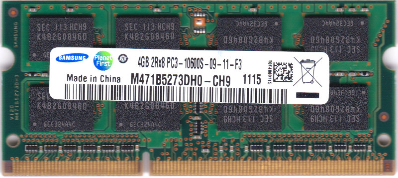 感謝の声続々！ 送料無料 ノートパソコン用 DDR3 4GB メモリ SAMSUNG PC3-10600S DDR3-1333 SO-DIMM 204pin ノートパソコン用メモリ 型番：M471B5273DH0-CH9 両面実装 2Rx8 動作保証品 gntprod.com gntprod.com
