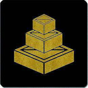 【送料無料】家紋シール 三階枡 丸型 or 四角 KS-1596