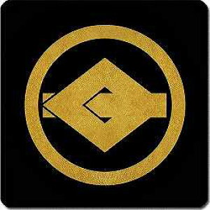 【送料無料】家紋シール 丸に梃釘抜き菱 丸型 or 四角 KS-4390