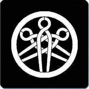 【送料無料】家紋シール 中輪に三つ違い釘抜き 丸型 or 四角 KS-2319