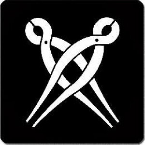 【送料無料】家紋シール 二つ違い釘抜き 丸型 or 四角 KS-4571