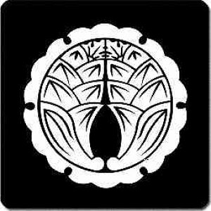 【送料無料】家紋シール 外雪輪に抱き茗荷 丸型 or 四角 KS-4969