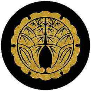 【送料無料】家紋シール 外雪輪に抱き茗荷 丸型 or 四角 KS-4969