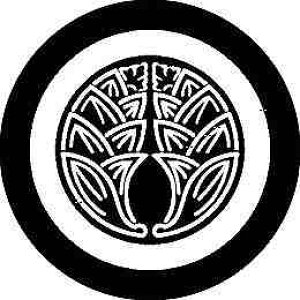 【送料無料】家紋シール 丸に陰抱き茗荷 丸型 or 四角 KS-0454