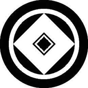 【送料無料】家紋シール 丸に二重釘抜き 丸型 or 四角 KS-0718