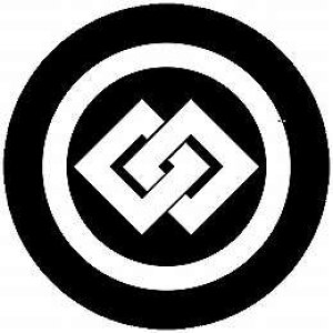 【送料無料】家紋シール 丸に違い釘抜き 丸型 or 四角 KS-4476