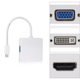 【送料無料】3in1 Mini Displayport/Thunderbolt to VGA/HDMI/ DVI変換アダプタ　For Apple/Surface pro