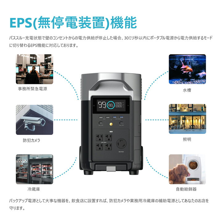 楽天市場】ポータブル電源 EcoFlow DELTA Pro 3600Wh 1.125.000mAh 
