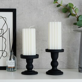 大小2個セット Antique white キャンドルスタンド 【ART OF BLACK】