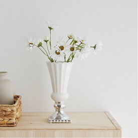 フラワーベース 花瓶 シンプルエレガント ホワイト シルバー 白 フラワーポット 花器 おしゃれ かわいい　 ジャパンディ