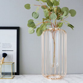 フラワーベース 花瓶 ゴールド アイアン ガラス おしゃれ かわいい シンプル スタイリッシュ 花器 インテリア　 ジャパンディ