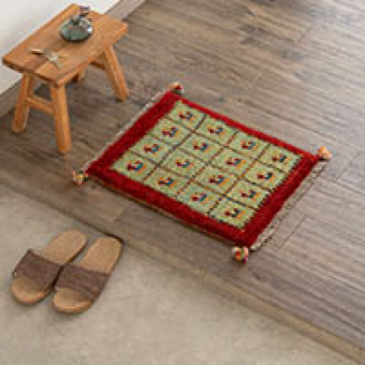 楽天市場】【本場イラン産】約40×60cm ギャッベ 玄関マットなど（送料 