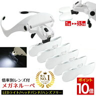 【マラソン★ポイント10倍】 ◆楽天1位◆ めがねルーペ LEDライト付きメガネ型ルーペ 倍率レンズ5枚搭載 …