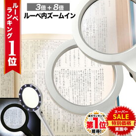 【スーパーSALE★特別価格実施中】 ◆楽天1位◆ ハンドルーペ 拡大鏡 虫眼鏡 天眼鏡 LEDライト付き 倍率8倍 3倍 超軽量 クッキリ ストレスフリー ガラスレンズ ルーペ専用ポーチ クロス 長期保証書 3点セット プレゼント /ハンドルーペA