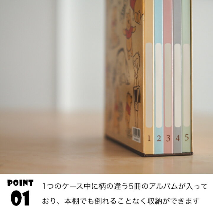 楽天市場 ナカバヤシ 5冊boxポケットアルバム ディズニー くまのプーさん L判3段 210枚収納 5冊1組 写真整理 キャラクター台紙 フォトネットショップ タイヨー