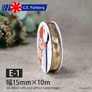 [���{��][160035]C.E. PATTBERG�А� IMOLA �V���N ���C���[���{�� �S�[���h �S�[���h ���C�� ���n�ɗ��T�C�h���̃��C�� Silk ribbon with and without wired edges ��15mm ����10m 1210-099�yE-1�z �N���X�}�X �s�J�L��