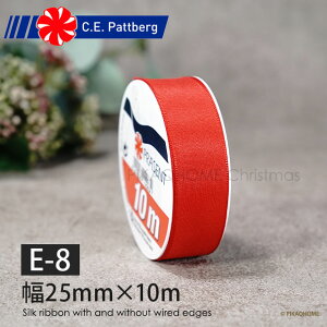 [���{��][160042]C.E. PATTBERG�А� IMOLA �V���N ���{�� ���b�h �Ԗ��n Silk ribbon with and without wired edges ��25mm ����10m 1210-099�yE-8�z �N���X�}�X �s�J�L���E�z�[�� �s�J�L���Ehome