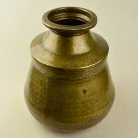 インド直輸入古物 真鍮の壺 高さ38.5cm 直径34cm 重さ3.6kg アンティークブラスポット インテリア MGD-O-GOODS-015