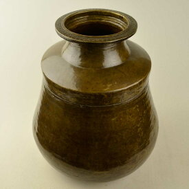 インド直輸入古物 真鍮の壺 高さ43cm 直径38cm 重さ5kg アンティークブラスポット インテリア MGD-O-GOODS-017
