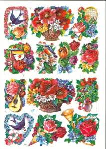 �h�C�c�� �N�����X���K�N�ƃ|�s�[ �΂� �莆 ���P�b�g �ԕ���(Blumen 50er Jahre)�f�R�p�[�W�� �R���[�W�� �X�N���b�v�s�N�`���[ �_�C�J�b�g �G���{�X �A���e�B�[�N