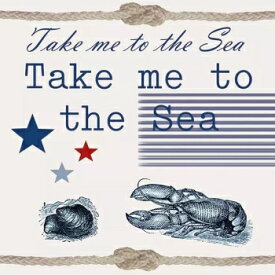 オランダ Ambiente 素敵な ペーパーナプキン デコパージュ☆私を海に連れて行って メッセージ ロブスター 海 夏☆(Take Me To The Sea)（1枚/バラ売り）