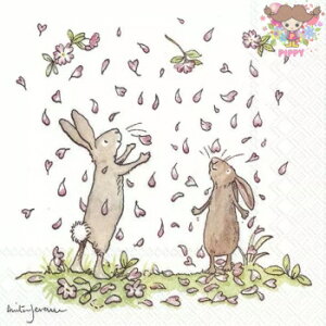 y25cmTCYzIHR  y[p[ivL fRp[WAnita Jeram Aj^ WF[ Anita Jeram Aj^ WF[ Ԃтƃoj[  iBLOSSOMS AND BUNNIES whitej(W25cm×L25cm)i20