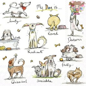 ドイツ IHR 可愛い ペーパーナプキン デコパージュ☆Anita Jeram アニタ ジェラーム 可愛い犬たち☆（EMOTION DOGS）（20枚入り）