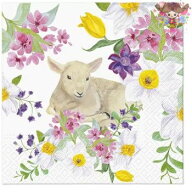 TETE a TETE ペーパーナプキン ☆Lamb in Flowers☆ （1枚/バラ売り）ひつじ 羊 花柄 ペーパーナプキン …