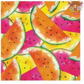 Paw ペーパーナプキン☆Juicy Watermelons☆（1枚/バラ売り）すいか スイカ カラフル ジューシー デコパージュ 素敵 お洒落 可愛い