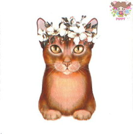 Fasana ペーパーナプキン☆Lady Cat☆（20枚入り）猫 キャット 花冠 フラワー 花柄 動物 素敵 デコパージュ