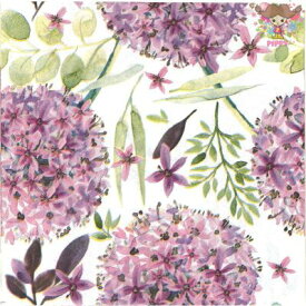 Fasana ペーパーナプキン☆Purple vintage flowers☆（1枚/バラ売り）アリウム ピンク 花柄 ボタニカル 素敵 デコパージュ