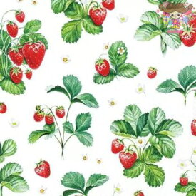HOME FASHION ペーパーナプキン☆Strawberry Pattern☆（1枚/バラ売り）いちご イチゴ 苺 デコパージュ