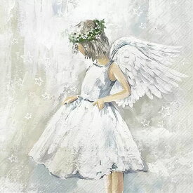 IHR ペーパーナプキン☆MY ANGEL☆（1枚/バラ売り）クリスマス 天使 エンジェル 羽根 女の子 デコパージュ 可愛い 素敵 お洒落