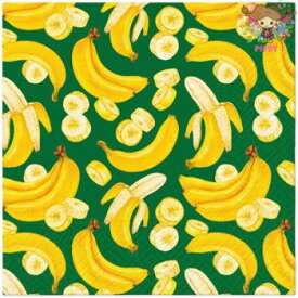 Paw ペーパーナプキン☆Banana Fever☆（1枚・バラ売り）バナナ フルーツ 緑 果物 素敵 お洒落 可愛い デコパージュ ハンドメイド