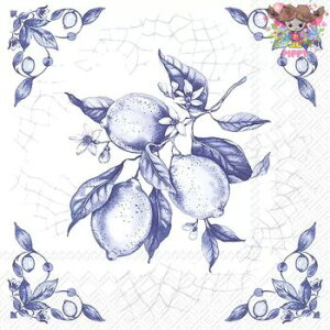 IHR y[p[ivLLEMON ON TILE white bluei20j  EG ^C u[ ʕ t[c fRp[W  fG 